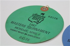 1987 Masters Tournament Monday, Tuesday & Wednesday Practice Rd Tickets - Larry Mize Winner