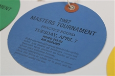1987 Masters Tournament Monday, Tuesday & Wednesday Practice Rd Tickets - Larry Mize Winner