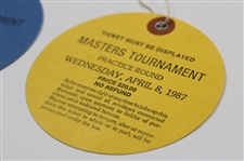 1987 Masters Tournament Monday, Tuesday & Wednesday Practice Rd Tickets - Larry Mize Winner