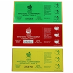 1988 Masters Tournament Monday, Tuesday & Wednesday Practice Rd Tickets - Sandy Lyle Winner