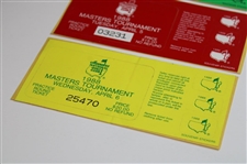 1988 Masters Tournament Monday, Tuesday & Wednesday Practice Rd Tickets - Sandy Lyle Winner