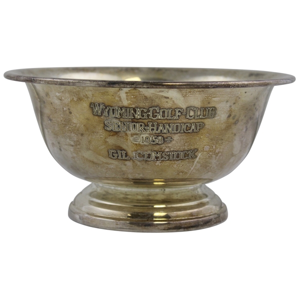 1958 Wyoming Golf Club Seniors Handicap Trophy Bowl Won by Gil Comstock