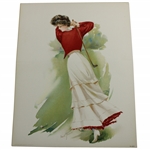 Early Coloured Lady Golfer Print