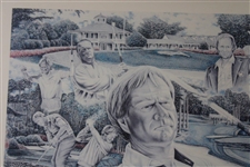Grand Slam Winners Nicklaus, Sarazen, Hogan & Player Artist Proof LTD ED Collage #138/150 Signed By Artist
