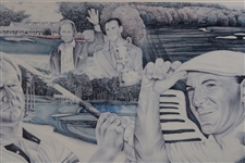 Grand Slam Winners Nicklaus, Sarazen, Hogan & Player Artist Proof LTD ED Collage #138/150 Signed By Artist