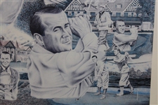 Grand Slam Winners Nicklaus, Sarazen, Hogan & Player Artist Proof LTD ED Collage #138/150 Signed By Artist