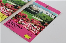 2005 Masters Tournament Monday & Tuesday Practice Rd Tickets - Tiger Woods Winner