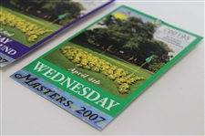 2007 Masters Tournament Monday, Tuesday & Wednesday Practice Rd Tickets - Zach Johnson Winner
