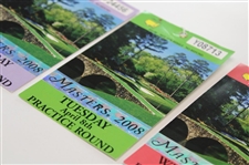 2008 Masters Tournament Monday, Tuesday & Wednesday Practice Rd Tickets - Trevor Immelman Winner