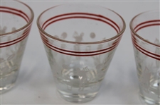 Four (4) Multi Sport Theme Shot Glasses
