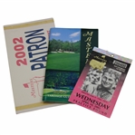 2002 Masters Tournament Wednesday Practice Round Ticket #Z00400 w/2002 Yardage Guide & Parking Permit