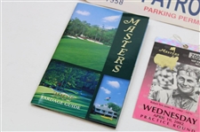 2002 Masters Tournament Wednesday Practice Round Ticket #Z00400 w/2002 Yardage Guide & Parking Permit