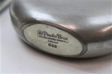 Two (2) English Pewter Golf Themed Flasks