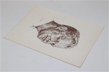 Jack Nicklaus & Arnold Palmer Sketches By Artist J. Carlton