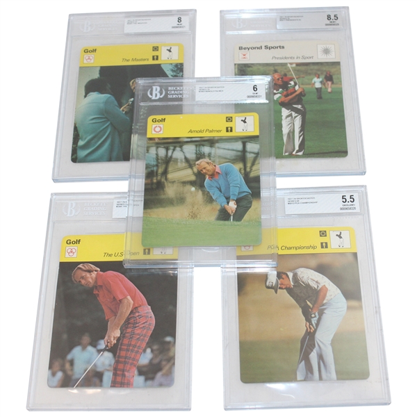 Five (5) 1977-79 Sportscaster Oversize Golf Cards BVG