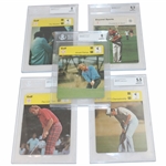 Five (5) 1977-79 Sportscaster Oversize Golf Cards BVG