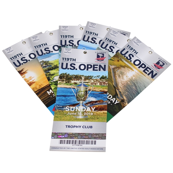 2019 US Open at Pebble Beach Complete 7 Day Ticket Set - Gary Woodland Winner