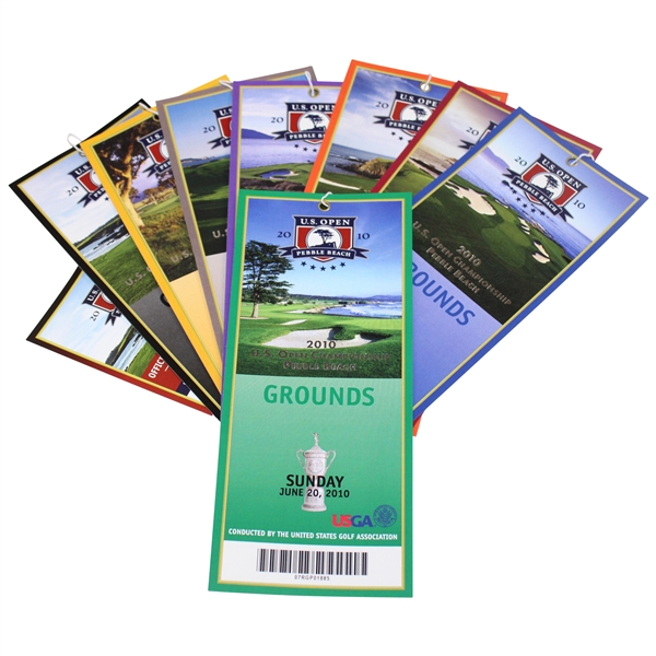 2010 US Open at Pebble Beach Complete Ticket Set with Voucher - Graeme McDowell Winner
