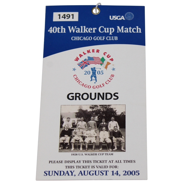2005 Walker Cup At Chicago Golf Club Sunday Grounds Ticket