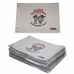 Twenty (20) 2014 US Open at Pinehurst No. 2 Dual Logo White Embroidered Flags - Kaymer & Wie