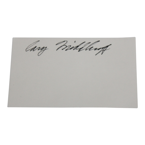 Cary Middlecoff Signed Index Card JSA ALOA
