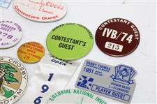 Forty Eight (48) Assorted Tournament Pins/Badges - Charles Coody Collection