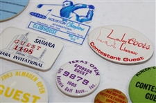 Forty Eight (48) Assorted Tournament Pins/Badges - Charles Coody Collection