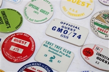 Forty Eight (48) Assorted Tournament Pins/Badges - Charles Coody Collection