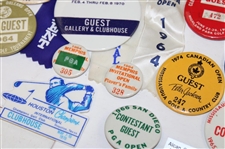 Forty Eight (48) Assorted Tournament Pins/Badges - Charles Coody Collection