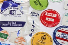 Forty Eight (48) Assorted Tournament Pins/Badges - Charles Coody Collection