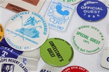 Forty Eight (48) Assorted Tournament Pins/Badges - Charles Coody Collection