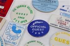 Forty Eight (48) Assorted Tournament Pins/Badges - Charles Coody Collection