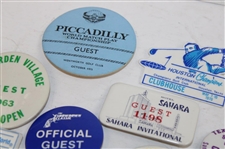 Forty Eight (48) Assorted Tournament Pins/Badges - Charles Coody Collection