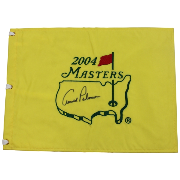 Arnold Palmer Signed 2004 Masters Tournament Embroidered Flag - Final as Contestant JSA ALOA