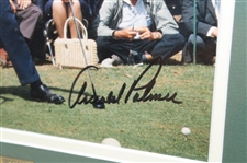 Arnold Palmer Signed 1966 Masters Palmer & Ben Hogan 'Smoking' Photo w/Nameplate JSA ALOA
