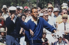 Arnold Palmer Signed 1966 Masters Palmer & Ben Hogan 'Smoking' Photo w/Nameplate JSA ALOA
