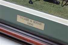 Arnold Palmer Signed 1966 Masters Palmer & Ben Hogan 'Smoking' Photo w/Nameplate JSA ALOA