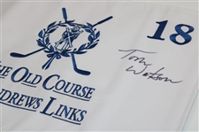 Tom Watson Signed St. Andrews Old Course Embroidered Flag JSA ALOA