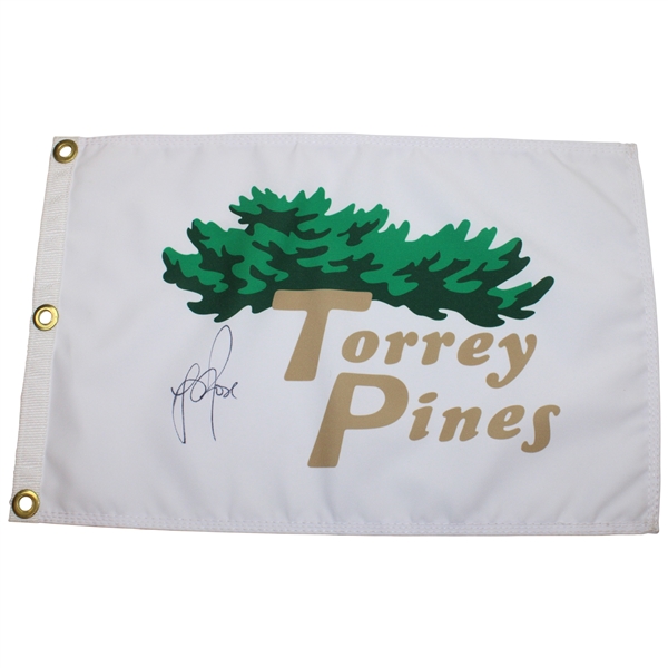 Justin Rose Signed Torrey Pines Flag JSA ALOA