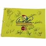 PGA Stars Multi-Signed Arnold Palmer Invitational Yellow Embroidered Flag JSA ALOA