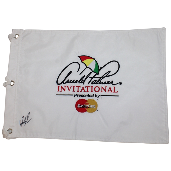 Fred Couples Signed Arnold Palmer Invitational White Embroidered Flag JSA ALOA