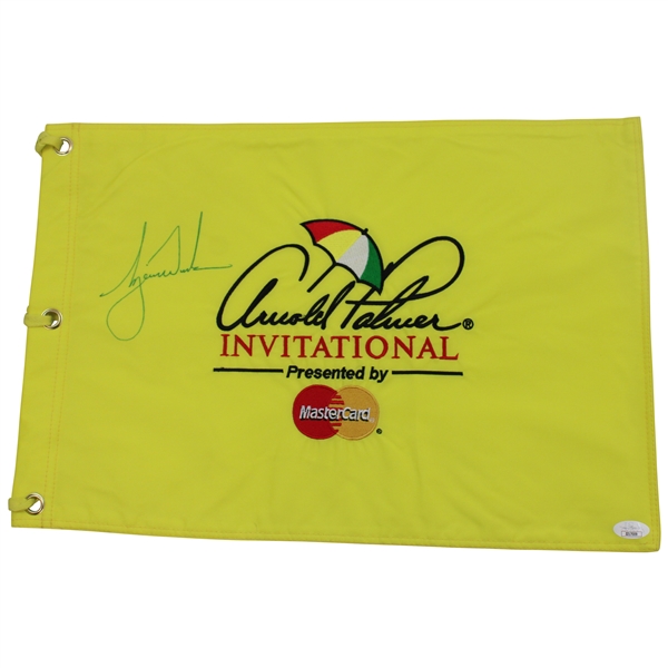 Tiger Woods Signed Arnold Palmer Invitational Yellow Embroidered Flag JSA #ZZ17009
