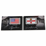 Tiger Woods & Rory McIlroy Signed 2014 Upper Deck Black Dual National Rivals Patch Card 7/10