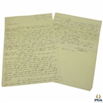 Henry Picard Signed Hand Written Letter Dated Jan. 5th 1962 JSA ALOA