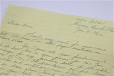 Henry Picard Signed Hand Written Letter Dated Jan. 5th 1962 JSA ALOA