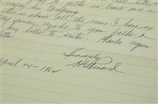 Henry Picard Signed Hand Written Letter Dated Jan. 5th 1962 JSA ALOA