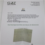 Henry Picard Signed Hand Written Letter Dated Jan. 5th 1962 JSA ALOA
