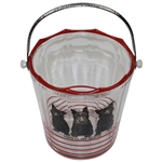 Vintage Three Canny Scots Glass Decanter & Ice Bucket w/Four (4) Golf Bag Cups