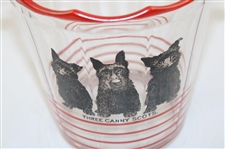 Vintage Three Canny Scots Glass Decanter & Ice Bucket w/Four (4) Golf Bag Cups