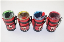 Vintage Three Canny Scots Glass Decanter & Ice Bucket w/Four (4) Golf Bag Cups